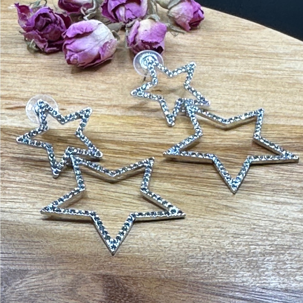 crystal star earrings (New)